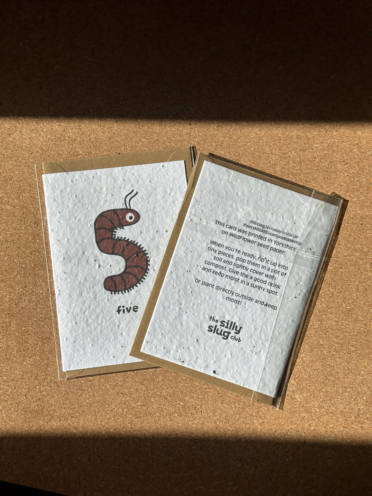 Marvellous Millipede 5th Birthday Card | wild flower paper