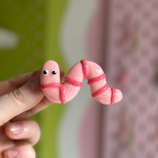 Chunky Worm Pin Badge