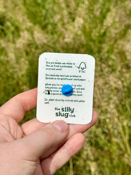Shello Snail Wooden Pin Badge